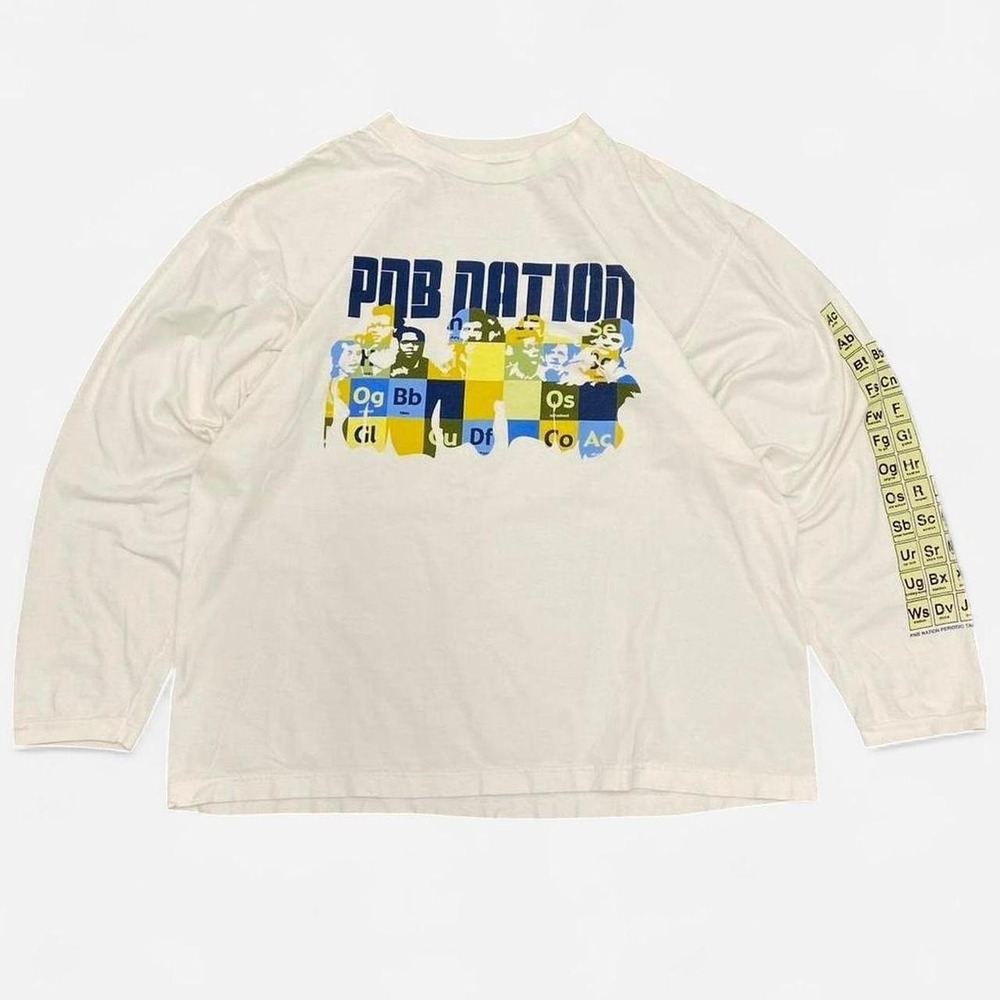 Vintage 90s Y2K PNB nation Periodic table long sleeve tee